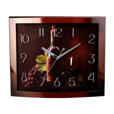 Imagem de Relógio Parede Herweg Marrom 37 Cm Silencioso 6913 Marrom - Marrom