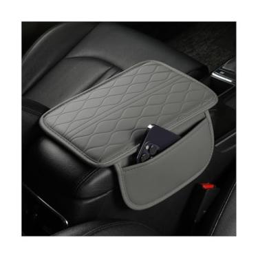 Imagem de Sandfren Capa de console central de carro, almofada de couro para apoio de braço de veículo com 2 sacos de armazenamento, acessórios de proteção de descanso de braço interior automotivo, universal