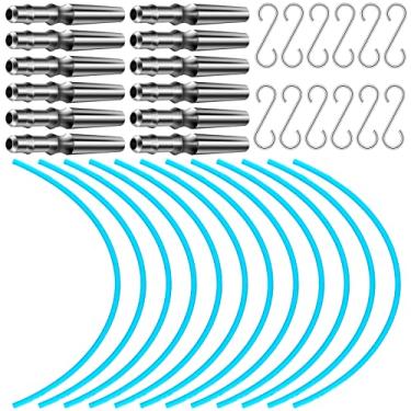 Imagem de Kit de xarope de bordo, 36 peças, 12 peças, torneiras de bordo de aço inoxidável, spiles de seiva com ganchos, 12 peças, 49,5 cm de comprimento, tubos extrator de xarope para suprimentos de xarope de bordo, bétula