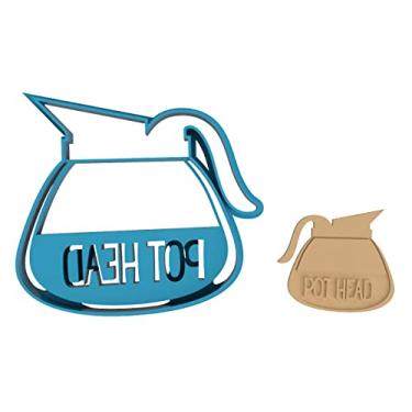 Imagem de Cortador de biscoito de panela de café com cabeça de panela – Tema engraçado Java/Caneca/Barista para biscoitos de açúcar, fondant e argila – Molde de cozimento em grão de café e cappuccino (0136) (10