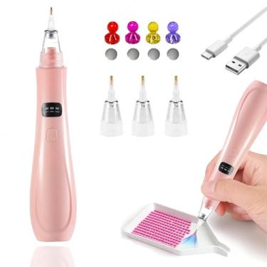 Imagem de NIZAPT Caneta de arte de diamante a vácuo, caneta elétrica para pintura de diamante, kit de acessórios de arte de diamante sem fio para presentes, faça você mesmo, para iniciantes, melhora a