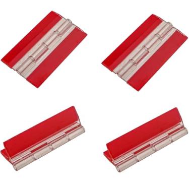 Imagem de KKUANG Dobradiça autoadesiva de acrílico transparente, 4 peças, 65 x 40 mm, adequada para gavetas de armários pequenos, caixa de joias, artigos de vidro, artesanato DIY