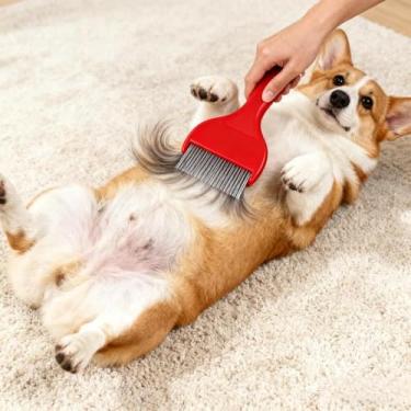Imagem de Pente de cuidados de animais de estimação de dupla face, kit de pente desembaraçador de dentes finos para cães e gatos, ferramenta de remoção de pelos e cuidados (multicolorido, grande)