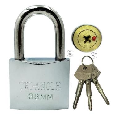 Imagem de Cadeado Triangle Chave Treta 38mm Antifurto Resistente Robusto Reforça