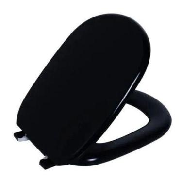 Imagem de Assento Sanitário Paris Preto Tampa para Vaso Ideal Almofadado - ASTRA