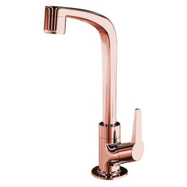 Imagem de Torneira de Mesa Lorenzetti Fortti Flat para Lavatório, Rose, Rosé Gol