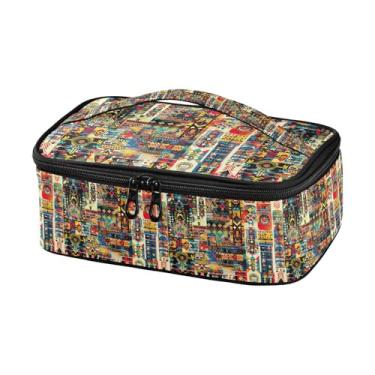 Imagem de GUIJI Lancheira com isolamento mural vintage, à prova de vazamento, lancheira para mulheres e homens, lancheira portátil para trabalho, piquenique, viagens