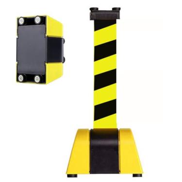 Imagem de HGTRH Barreira de cinto retrátil magnético, barreira de cinto retrátil montada na parede com invólucro ABS para supermercado loja de varejo estádio escola multidão 3 m/9,8 pés