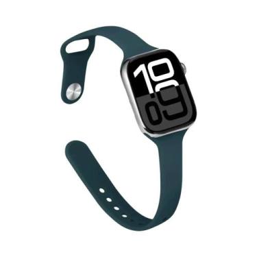 Imagem de Pulseira De Silicone Slim Para Apple Watch 45mm 44mm 40mm 41mm Bracele