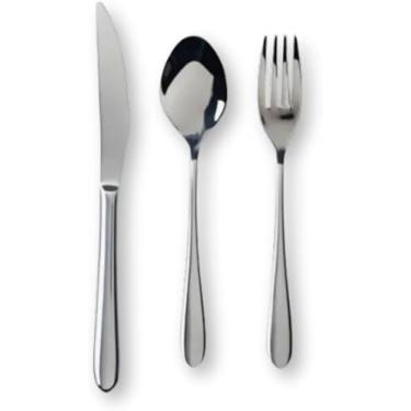 Imagem de Jogo 18 Peças Garfo Colher Faca Inox Mesa com Garfo, Facas, Colher de Mesa, faqueiro Buffet Restaurante Bar