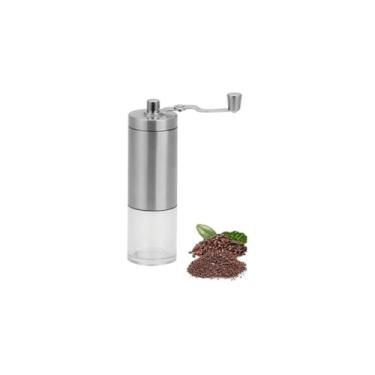 Imagem de Moedor de Café Manual Portátil Desmontável, Aço Inox e Acrílico, 16cm Altura, 350g, Fácil de Limpar