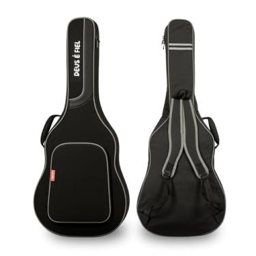 Imagem de Capa Para Violão Acolchoada Deus é Fiel Preta Voik BG41-060