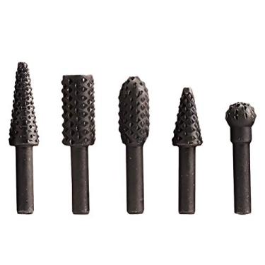 Imagem de Conjunto de arquivos rotativos 5 peças de cabeças de moagem 45# Lixa rotativa de aço para ferramentas de entalhe de broca, acessórios de gravação e moagem para bricolage