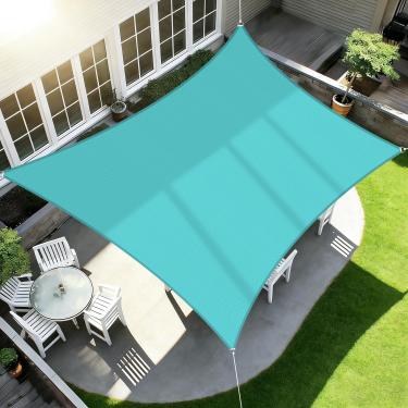 Imagem de ECOOPTS 16'X20' Hdpe Guarda-Sol Retângulo Sombras Para Pátio Externo Pérgola Cobertura Bloqueio 95% Resistente A Uv (Turquesa)