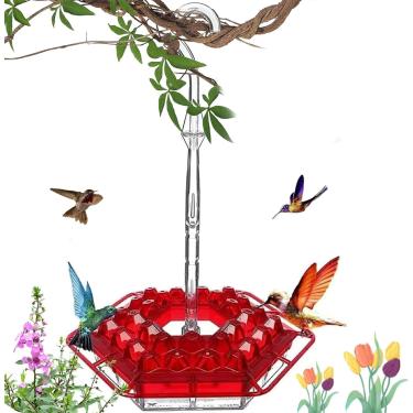 Imagem de Alimentador de beija-flor Sherem para pendurar ao ar livre, alimentador de beija-flores Shirem 2026 com fosso de formiga, alimentador de pássaros fácil de limpar para jardins, design à prova de