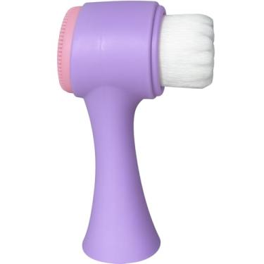 Imagem de Escova De Limpeza Facial 2 Em 1- Ideal Para Skin Care - Silicone Material ABS Avançado Resistente À Temperatura -40°C À 260°C (Lilás)