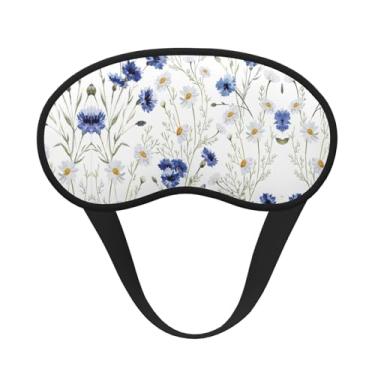 Imagem de Máscara de dormir blackout com estampa de flores e centáureas, margaridas, máscara para os olhos, macia, leve, para dormir, meditação, viagem, ioga