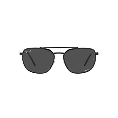 Imagem de Ray-Ban Óculos de sol quadrados femininos RB3708, Preto/Cinza Escuro Polarizado, 59 mm