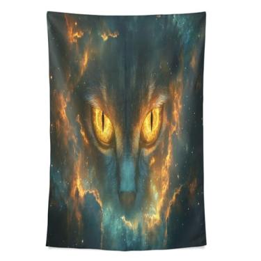Imagem de STAYTOP Tapeçaria de parede olho de gato chamas tapeçarias para decoração de casa decoração de dormitório sala de estar quarto tapete de parede (80 × 60 pol)