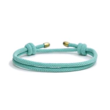 Imagem de Pulseira de corda trançada para homens e mulheres, 1 peça, conjunto de pulseiras náuticas para surfe, praia, surfe, para esportes, pulseiras feitas à mão com nó ajustável, 16-18cm, Corda Milão + Cobre
