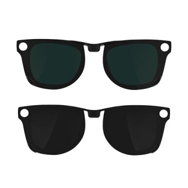 Imagem de HIBLOKS 2 peças de clipe polarizado para Ray-Ban Meta Wayfarer RW4006 e Gen 2 RW4012 Regular (50-22), clipe de descoloração de moldura preta fosca para Rayban Meta Gen 2 Proteja seus olhos, legal e