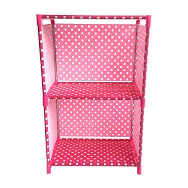 Imagem de Estante de Cubos 2 Andares Multifuncional para Livros Sapatos Brinquedos Plantas Verdes Decorações Quarto Sala Estudo Co