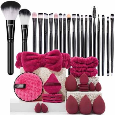 Imagem de Conjunto de pincéis de maquiagem profissional para olhos e rosto, pincel de mistura para base, sombra, corretivo, pacote de pincéis de maquiagem, pincel de sombra, presente para mulheres