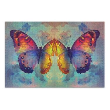 Imagem de Quebra-cabeças coloridas borboletas 1000 peças para adultos, quebra-cabeças legais para adultos, jogos para noite de jogos em família