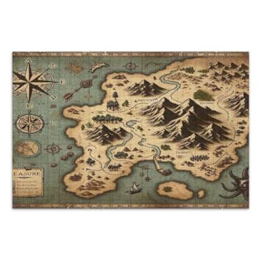 Imagem de Quebra-cabeças adultos com mapa do tesouro do jogo, 500 peças, quebra-cabeças com letras na parte de trás