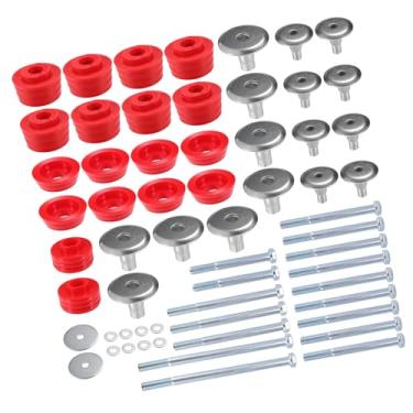 Imagem de REPAIROCK Kit de bucha de montagem de carroceria de 60 peças para Ford F250 F350 Super Duty 2008-2016 2WD 4WD Suportes de cabine de corpo e mangas de aço e substituição de ferragens