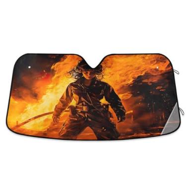 Imagem de Guarda-sol para veículos de bombeiro Sea of Fire Para-brisa Proteção UV Para-brisa Para-brisa para Caminhões Grande
