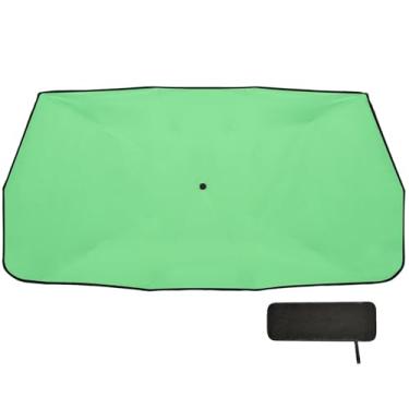 Imagem de Toldo de carro verde malaquita muito leve para-brisa frontal bloqueio UV guarda-chuva de carro 147.3 cm x 75.4 cm persiana retrátil para janela de carro