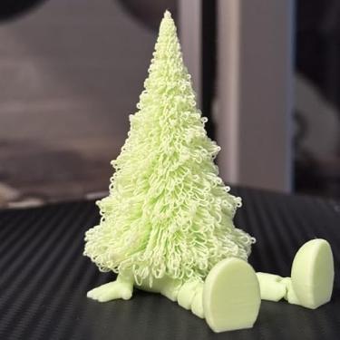 Imagem de Enfeite de árvore de Natal, feito de material de plástico/resina ajustável e durável, adequado para casa, escritório, peitoril da janela e decoração de mesa (amarelo)