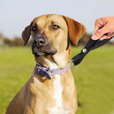 Imagem de Coleira para cães mãos livres com alça de trânsito, coleira curta forte para cães pequenos/médios/grandes, guia de controle resistente para caminhadas diárias ao ar livre, treinamento e caminhada com