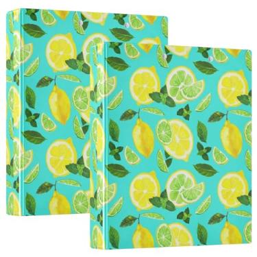 Imagem de Limões Limões Folhas Verdes, Menta 3 Anéis, 3 Anéis, 200 Folhas, Pastas Florais Redondas, Fichário de Escritório, 31,5 x 27 x 6 cm, 1 Pacote