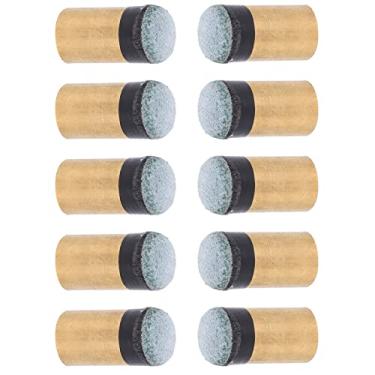 Imagem de Generic Conjunto de Substituição de Ponta de Taco de Sinuca, Couro Pu Durável, Cobre Com Parafuso para Controle de Bola, 10 Peças para Entusiastas de Bilhar (10MM)