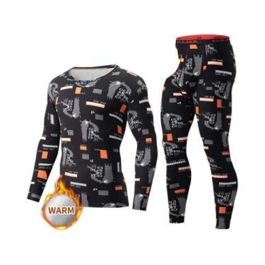 Imagem de Conjunto De Roupa Térmica Masculina plus Size Para Outono/Inverno, Cal
