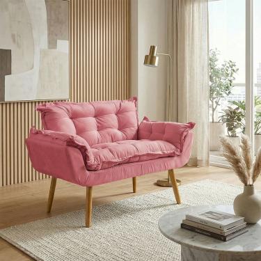 Imagem de Namoradeira Decorativa Para Sala Recepção Consultório Escritório Manicure Alice Suede