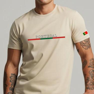 Imagem de Camiseta Masculina Faixa Portugal Bandeira Internacional Premium - Yaz
