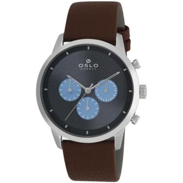 Imagem de Relógio Oslo Masculino Cronógrafo Prateado 43MM Slim