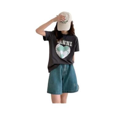 Imagem de Camiseta De Verão Com Estampa De Gato Tigre Rosa Cereja, Manga Curta, 