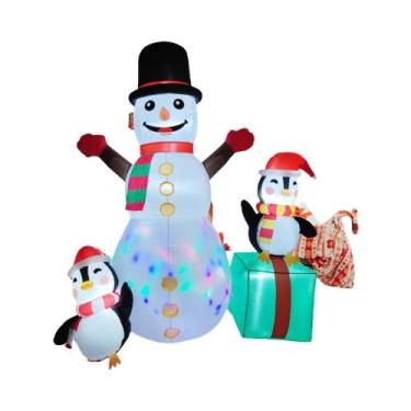 Imagem de Boneco De Neve Inflável Iluminado Por LED Para Decoração De Natal, Orn