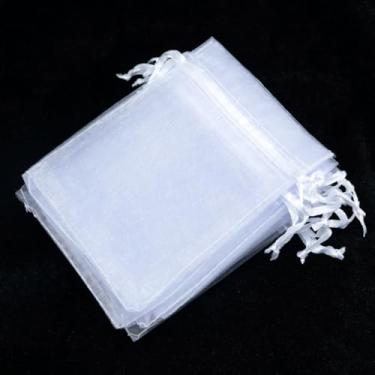 Imagem de 20 sacos de organza com cordão para presente de joias de doces 10 x 12 cm, pequenos sacos de malha para doces de casamento, lembrancinhas de Natal