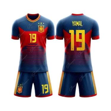 Imagem de Conjunto Esportivo Infantil De Secagem Rápida Camisa Da Seleção Espanh