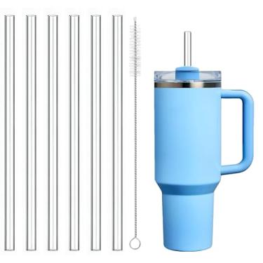 Imagem de Canudo de substituição compatível com Stanley Quencher copo de 1,134 g, 850 g, canudos reutilizáveis extra longos de 30,5 cm para copo de 1,134 g, transparente - pacote com 6