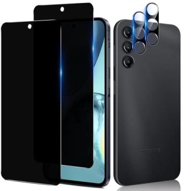 Imagem de ELEYBTEH [Pacote com 2 + 2 protetores de tela de privacidade para Samsung Galaxy A36 5G, protetor de vidro temperado com protetor de lente de câmera, antiespião, antiarranhões, proteção de película