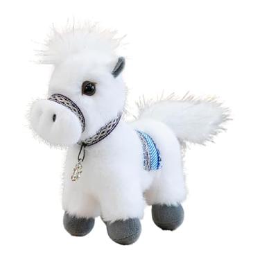 Imagem de Milageto Cavalo de Pelúcia, Brinquedo Macio para Família, Amigos, Casa, Quarto, Dia de ação de Graças, Estante de Livros, Branco