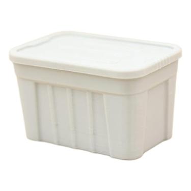 Imagem de menolana Caixa organizadora em miniatura para casa de bonecas, escala 1:12, com tampa. Organizador realista para maquetes de estações ferroviárias e trens, Cinza