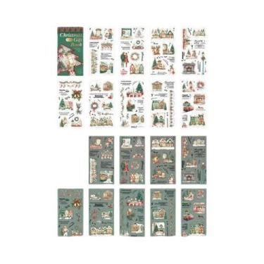 Imagem de Livro De Adesivos PET De Natal 18 Peças À Prova d'Água Para Scrapbooki