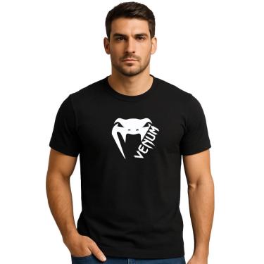 Imagem de Camiseta Esportiva Masculina Venum Basic Preto Treino Academia Luta-Unissex